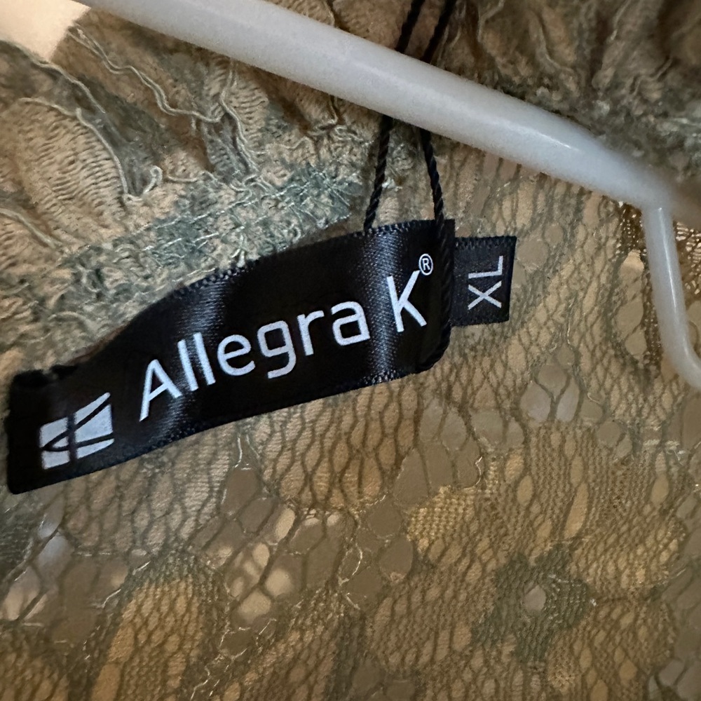 Allegra K Women's Crochet Lace See Through Floral Ruffle Neck Blouse Size XL NWT - Picture 11 of 17